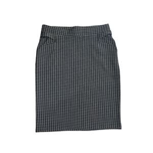 Maze Collection Windowpane Pencil Skirt Pull on Size Larger Career office
